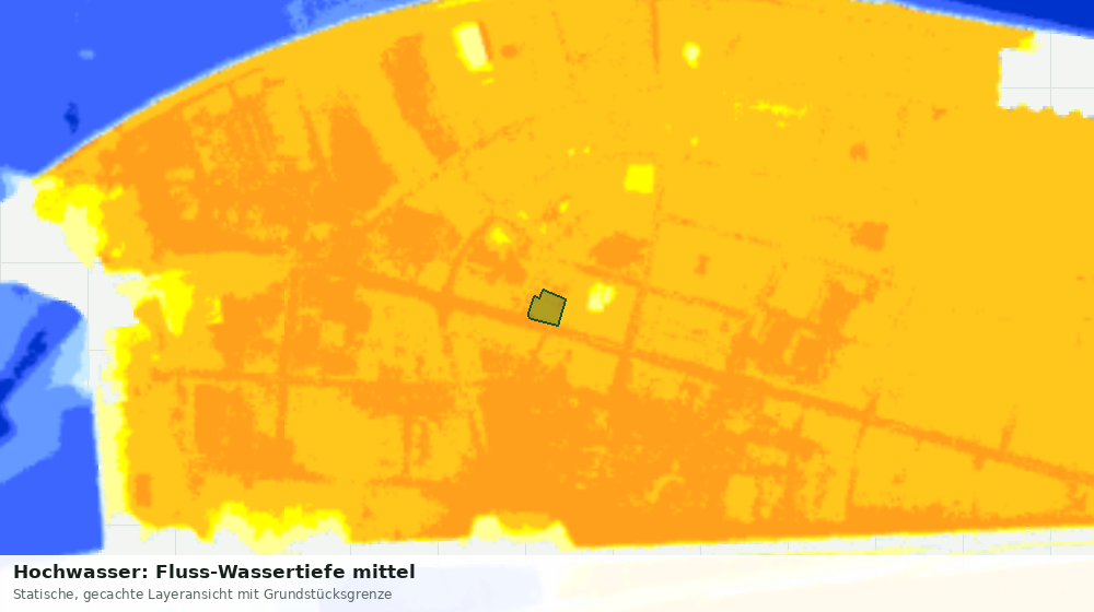 Statische Kartenansicht: Hochwasser: Fluss-Wassertiefe mittel