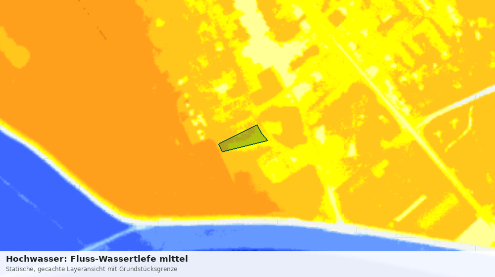 Statische Kartenansicht: Hochwasser: Fluss-Wassertiefe mittel
