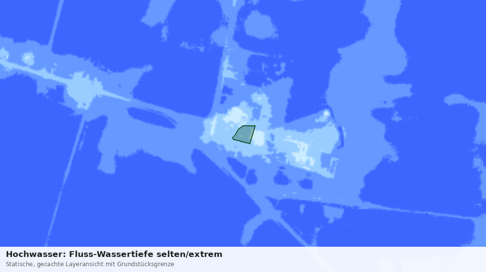 Statische Kartenansicht: Hochwasser: Fluss-Wassertiefe selten/extrem