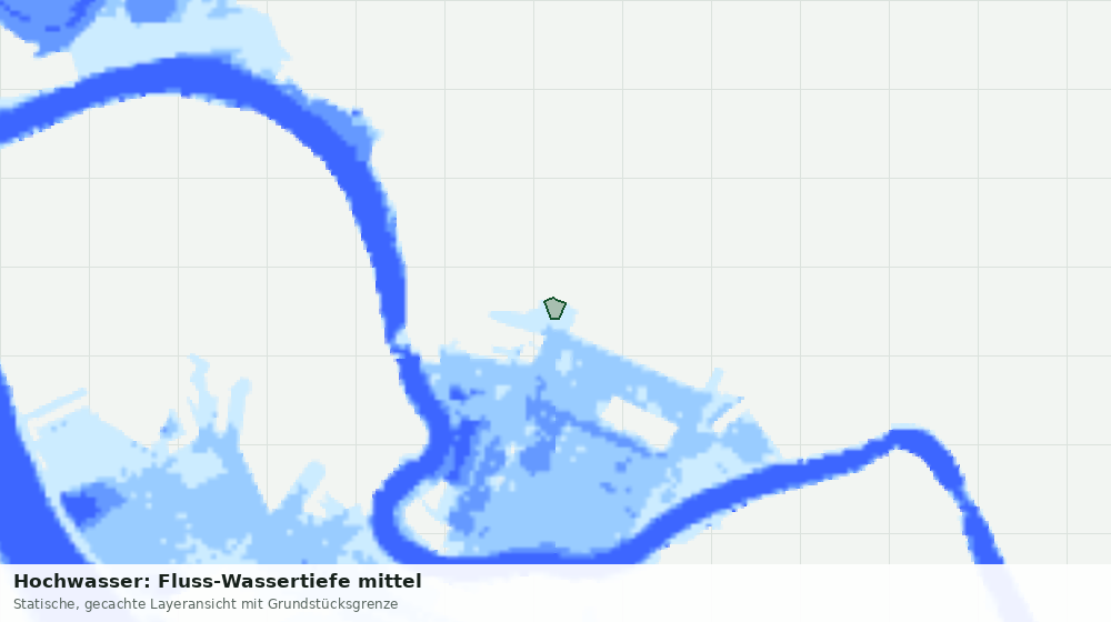 Statische Kartenansicht: Hochwasser: Fluss-Wassertiefe mittel