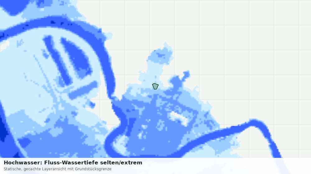 Statische Kartenansicht: Hochwasser: Fluss-Wassertiefe selten/extrem