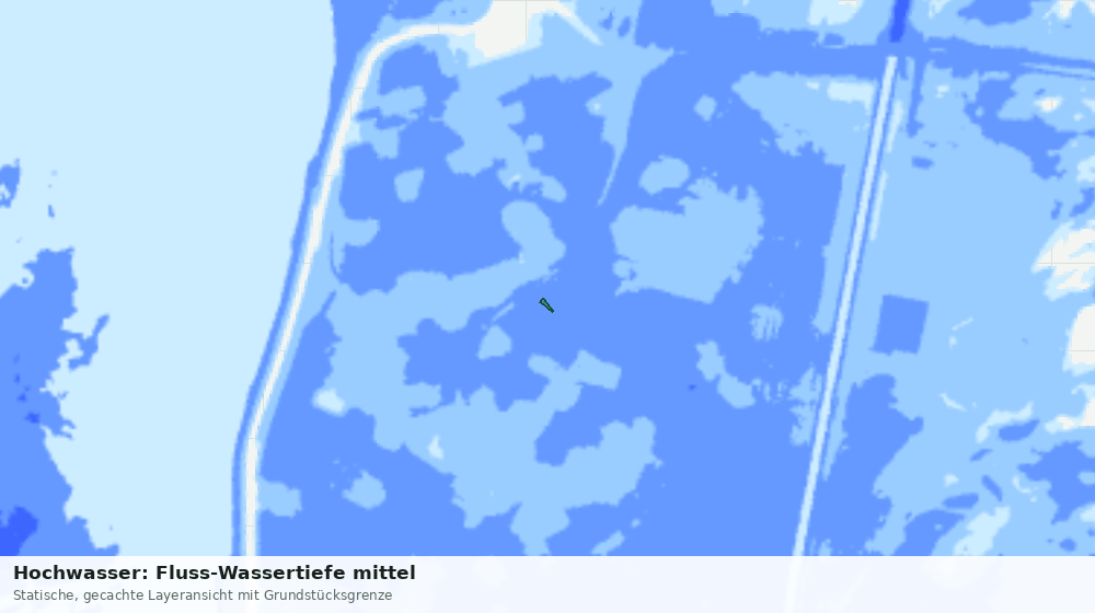 Statische Kartenansicht: Hochwasser: Fluss-Wassertiefe mittel