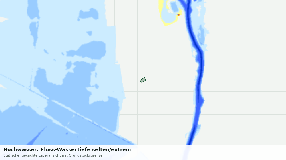 Statische Kartenansicht: Hochwasser: Fluss-Wassertiefe selten/extrem