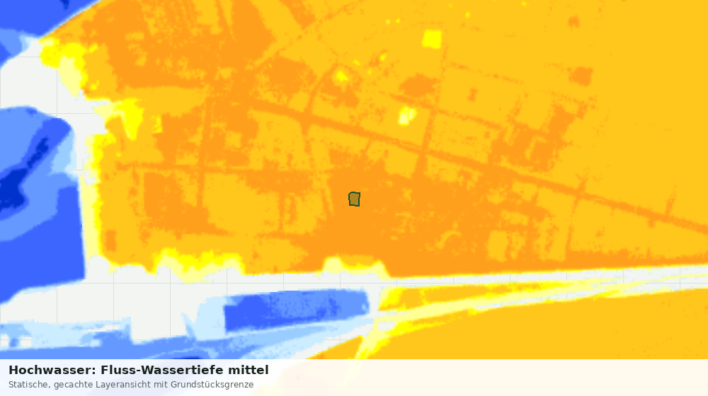 Statische Kartenansicht: Hochwasser: Fluss-Wassertiefe mittel