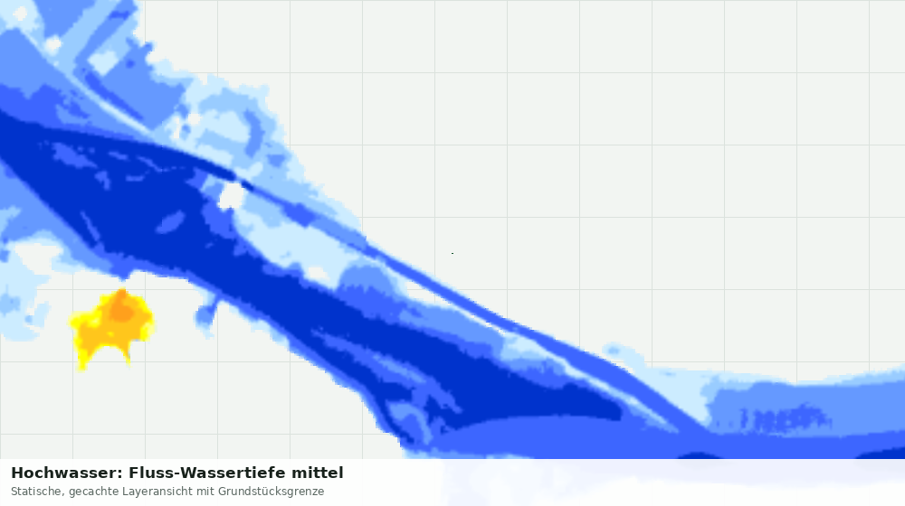 Statische Kartenansicht: Hochwasser: Fluss-Wassertiefe mittel