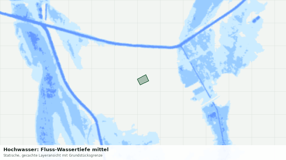 Statische Kartenansicht: Hochwasser: Fluss-Wassertiefe mittel