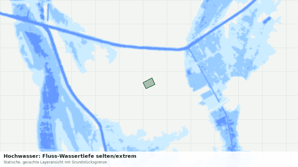 Statische Kartenansicht: Hochwasser: Fluss-Wassertiefe selten/extrem