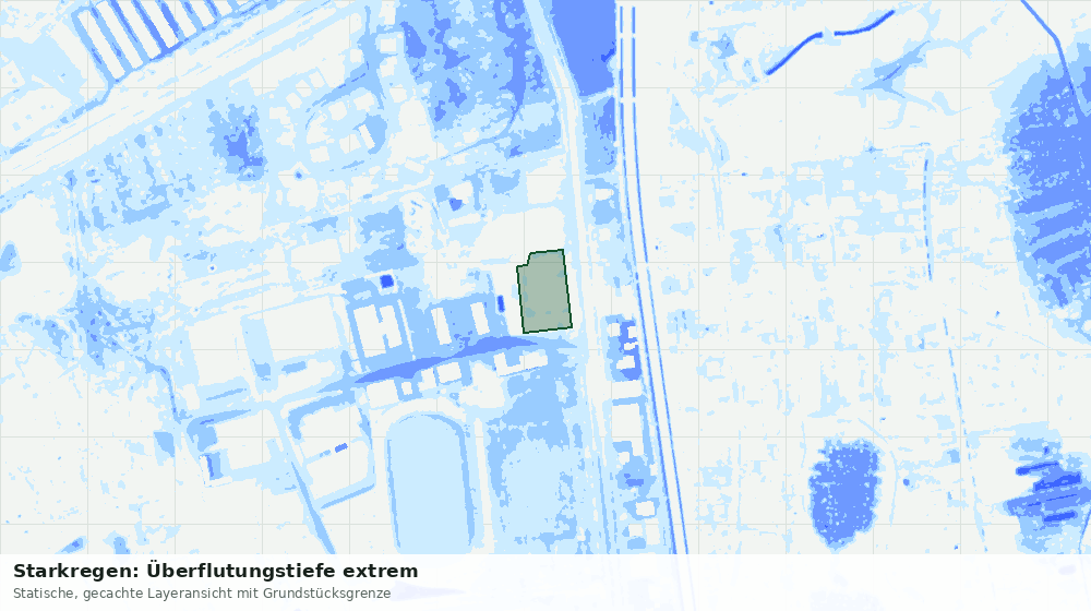 Statische Kartenansicht: Starkregen: Überflutungstiefe extrem