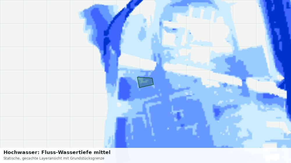 Statische Kartenansicht: Hochwasser: Fluss-Wassertiefe mittel