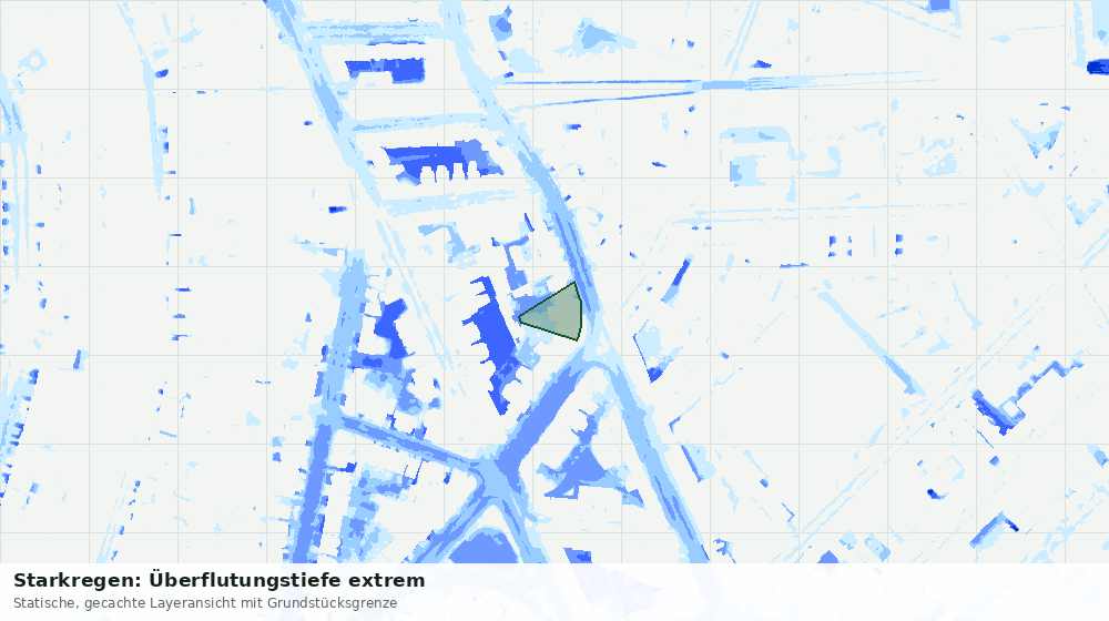 Statische Kartenansicht: Starkregen: Überflutungstiefe extrem