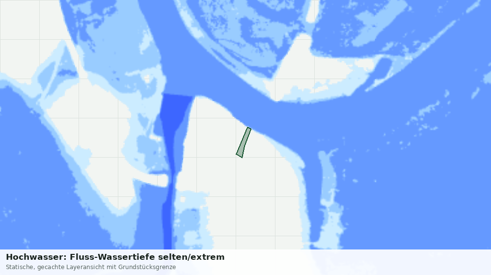 Statische Kartenansicht: Hochwasser: Fluss-Wassertiefe selten/extrem