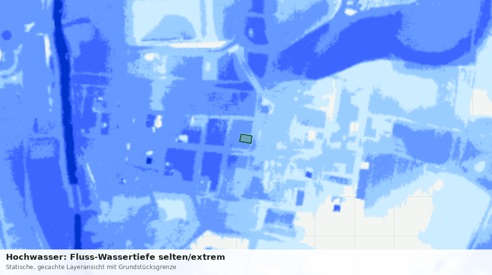 Statische Kartenansicht: Hochwasser: Fluss-Wassertiefe selten/extrem