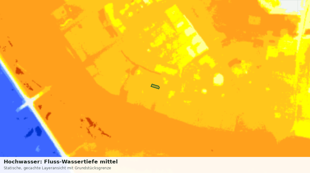 Statische Kartenansicht: Hochwasser: Fluss-Wassertiefe mittel