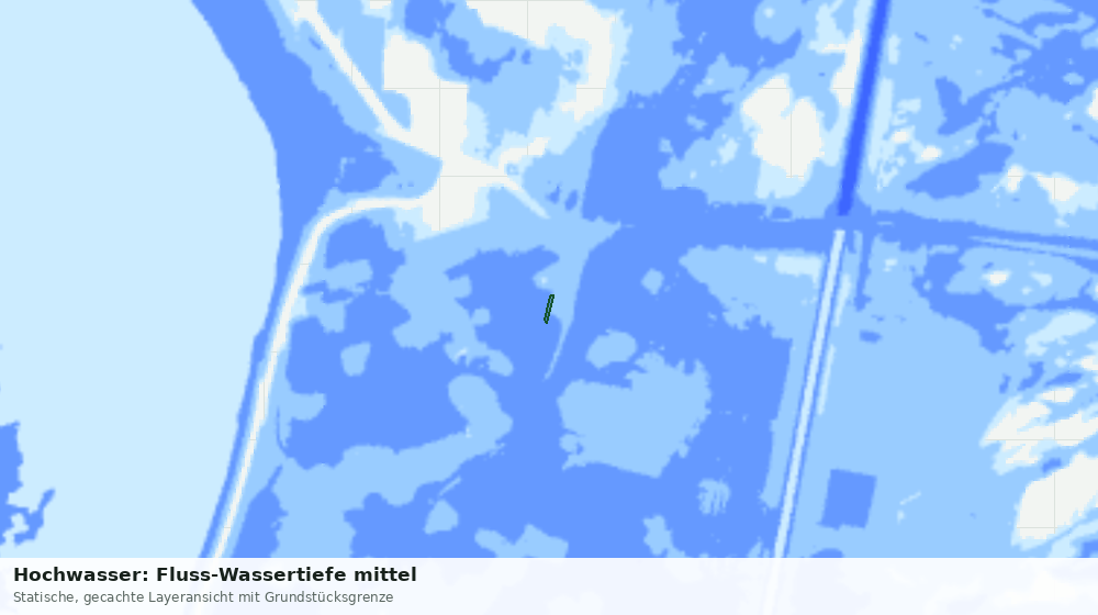 Statische Kartenansicht: Hochwasser: Fluss-Wassertiefe mittel