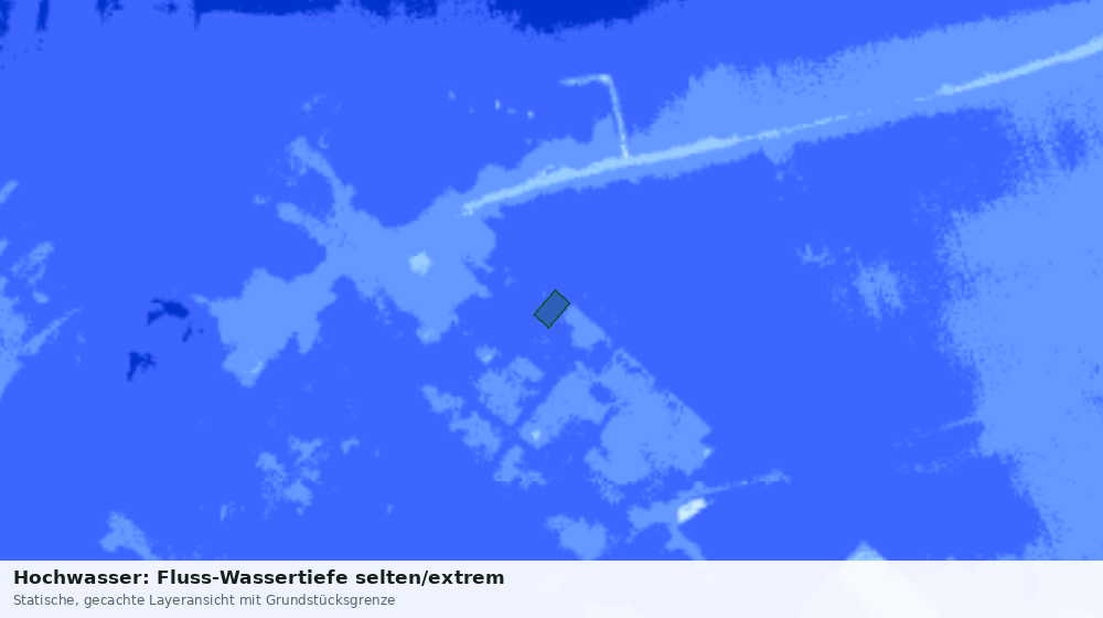 Statische Kartenansicht: Hochwasser: Fluss-Wassertiefe selten/extrem