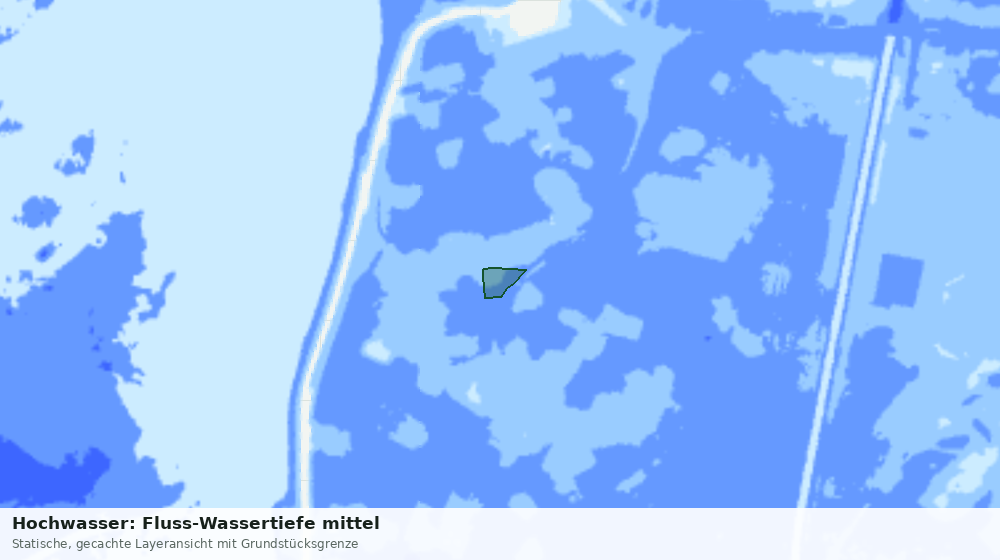 Statische Kartenansicht: Hochwasser: Fluss-Wassertiefe mittel