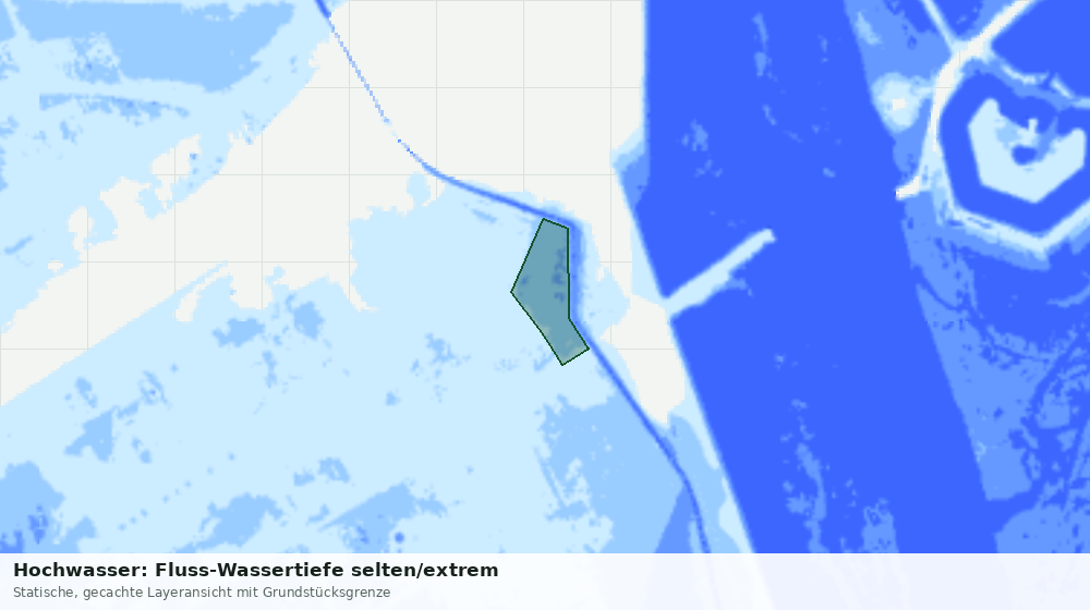 Statische Kartenansicht: Hochwasser: Fluss-Wassertiefe selten/extrem