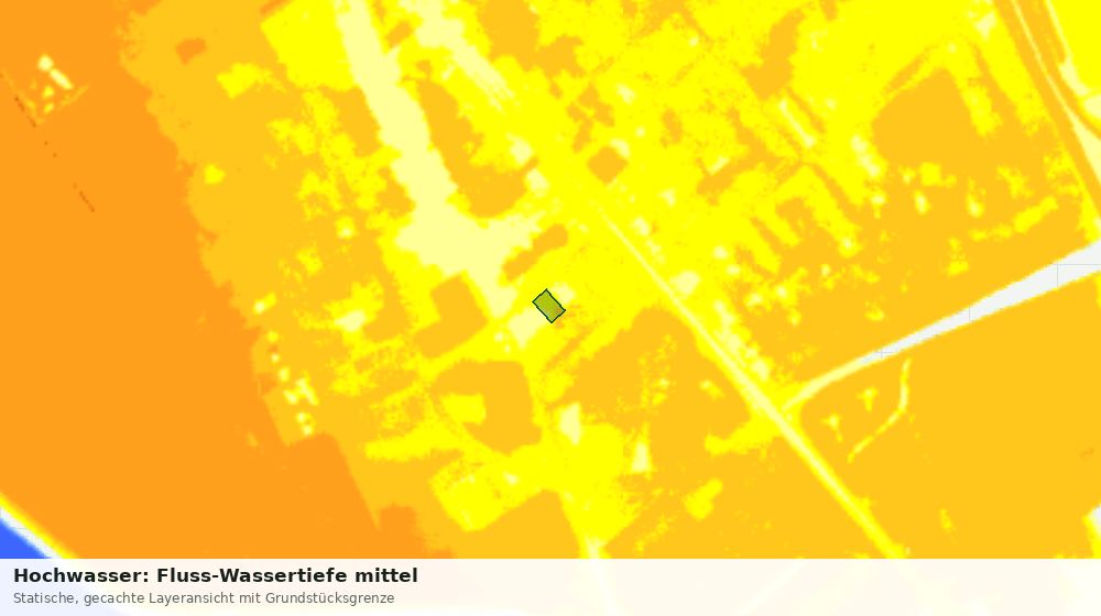 Statische Kartenansicht: Hochwasser: Fluss-Wassertiefe mittel