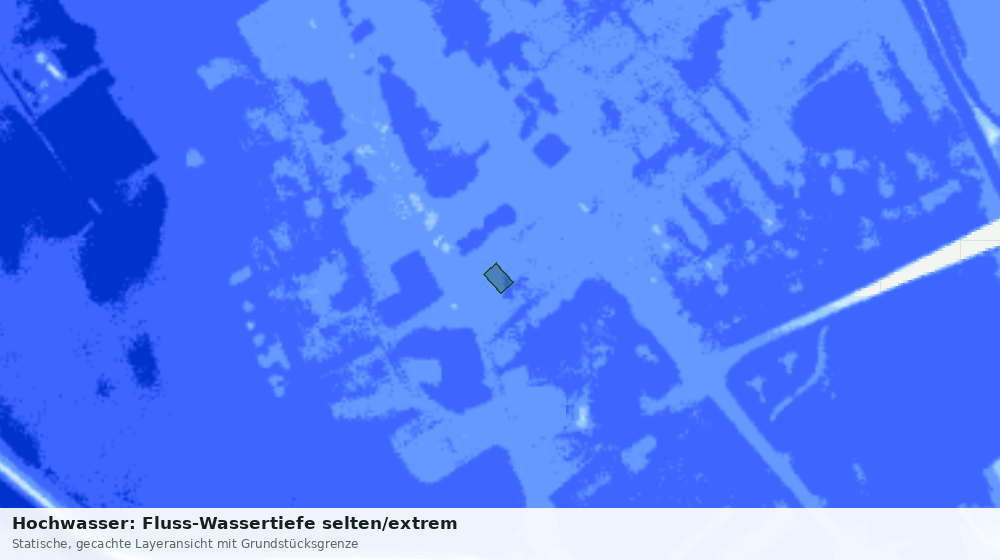 Statische Kartenansicht: Hochwasser: Fluss-Wassertiefe selten/extrem