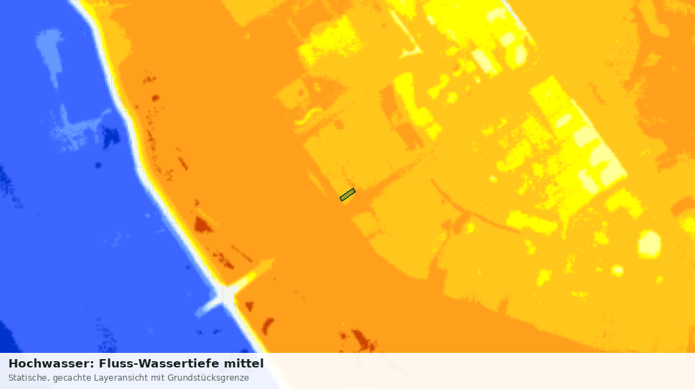 Statische Kartenansicht: Hochwasser: Fluss-Wassertiefe mittel