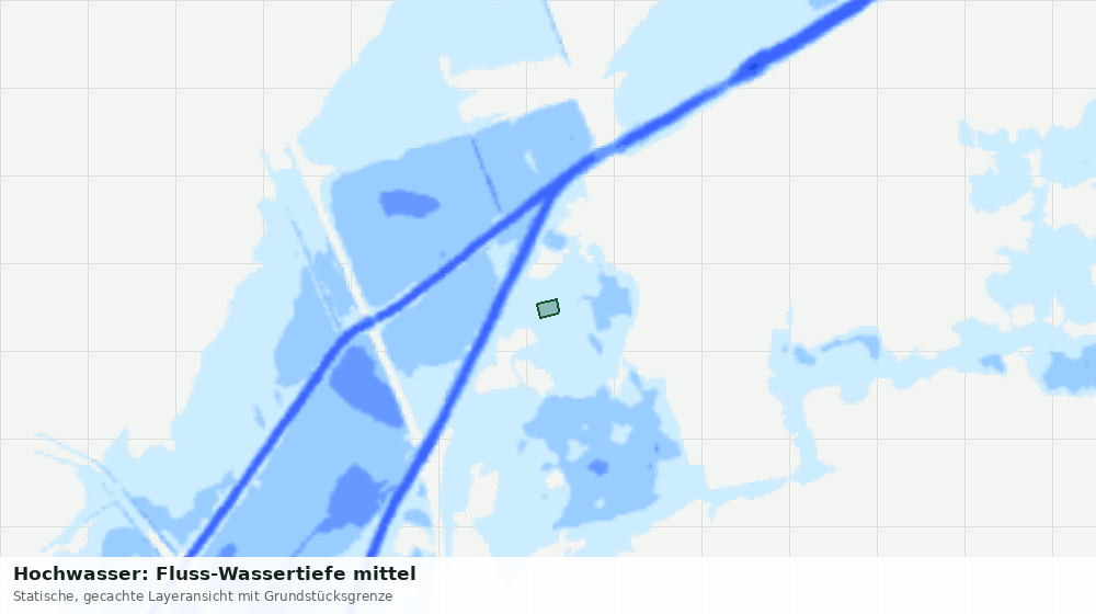 Statische Kartenansicht: Hochwasser: Fluss-Wassertiefe mittel