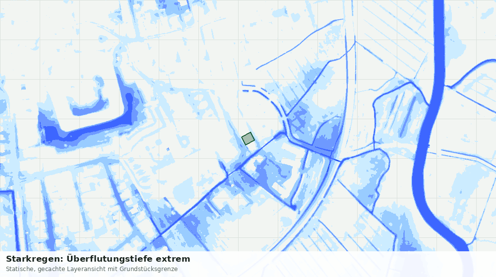 Statische Kartenansicht: Starkregen: Überflutungstiefe extrem