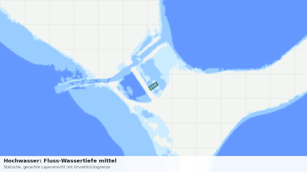 Statische Kartenansicht: Hochwasser: Fluss-Wassertiefe mittel