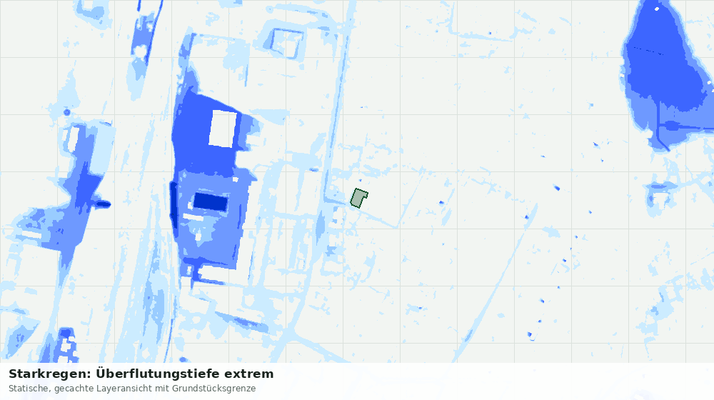 Statische Kartenansicht: Starkregen: Überflutungstiefe extrem