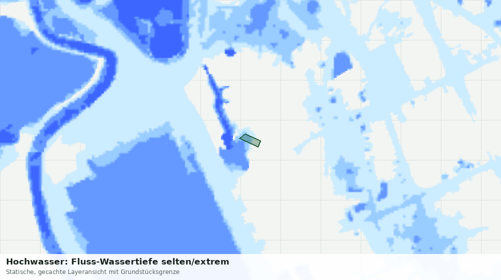 Statische Kartenansicht: Hochwasser: Fluss-Wassertiefe selten/extrem