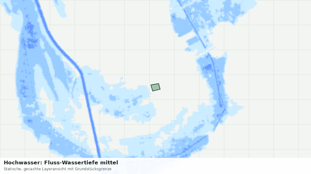 Statische Kartenansicht: Hochwasser: Fluss-Wassertiefe mittel