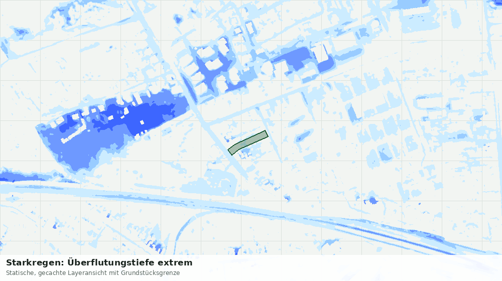 Statische Kartenansicht: Starkregen: Überflutungstiefe extrem