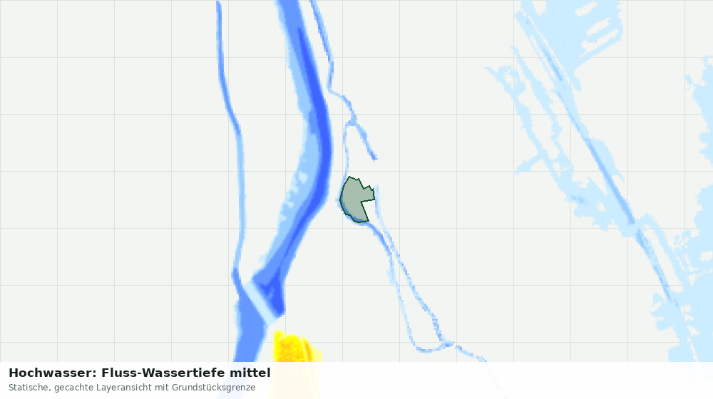 Statische Kartenansicht: Hochwasser: Fluss-Wassertiefe mittel