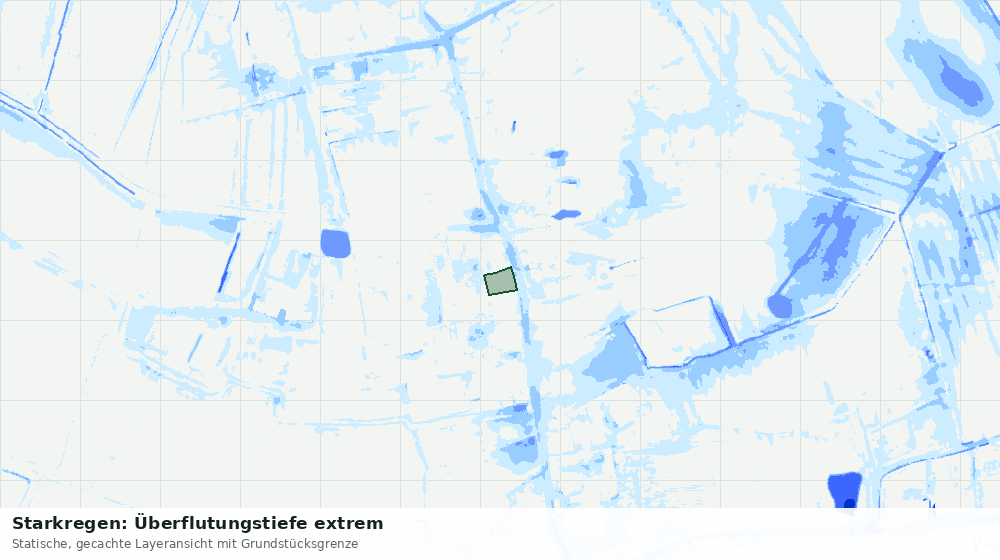 Statische Kartenansicht: Starkregen: Überflutungstiefe extrem