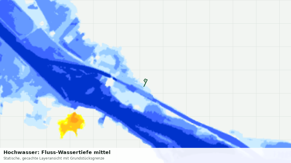 Statische Kartenansicht: Hochwasser: Fluss-Wassertiefe mittel