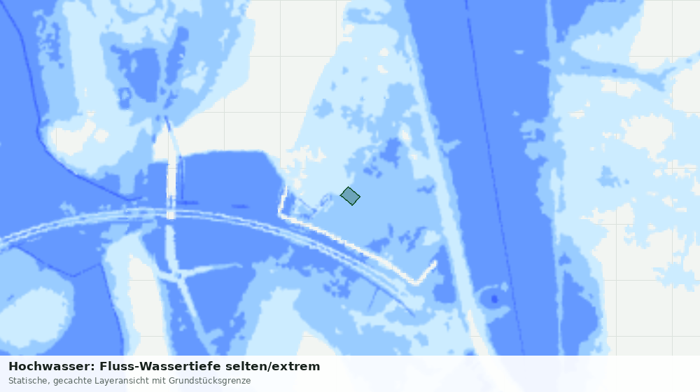 Statische Kartenansicht: Hochwasser: Fluss-Wassertiefe selten/extrem