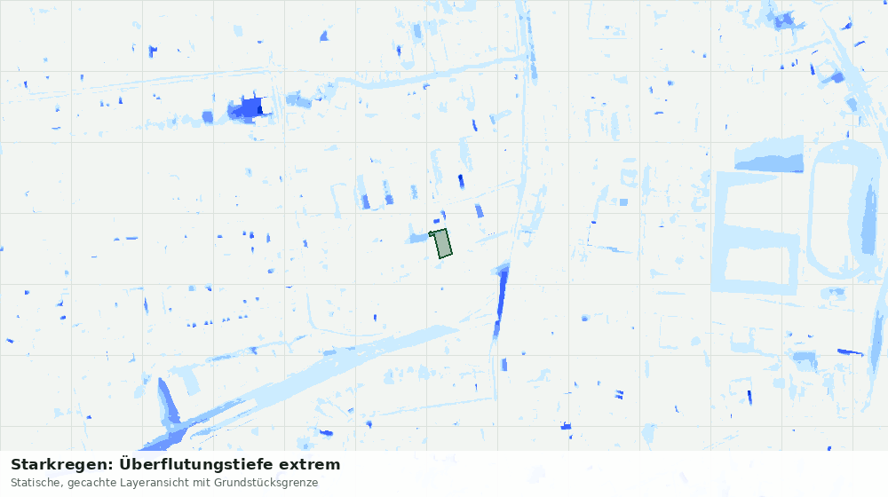 Statische Kartenansicht: Starkregen: Überflutungstiefe extrem
