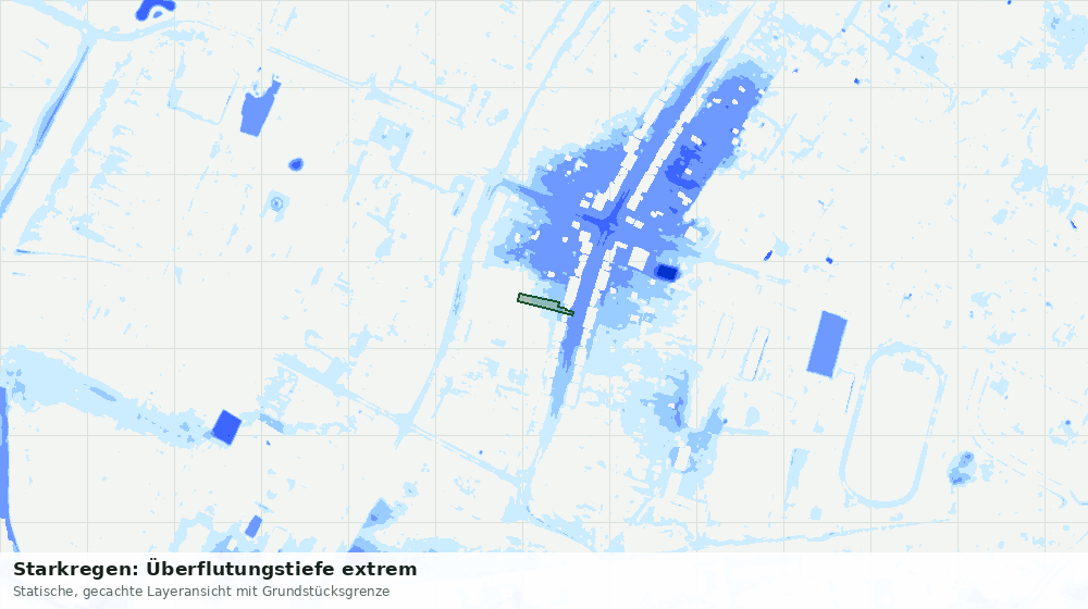 Statische Kartenansicht: Starkregen: Überflutungstiefe extrem