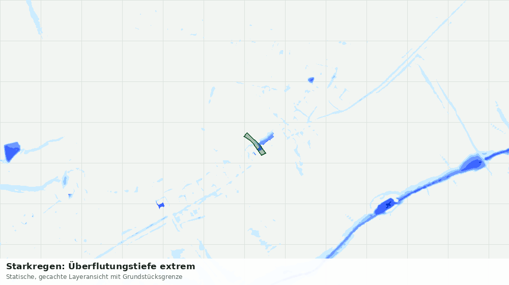 Statische Kartenansicht: Starkregen: Überflutungstiefe extrem