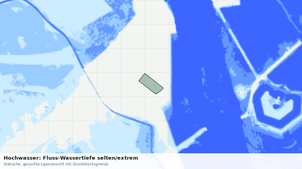 Statische Kartenansicht: Hochwasser: Fluss-Wassertiefe selten/extrem