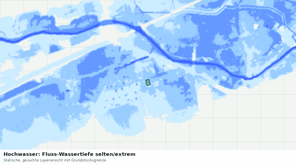 Statische Kartenansicht: Hochwasser: Fluss-Wassertiefe selten/extrem