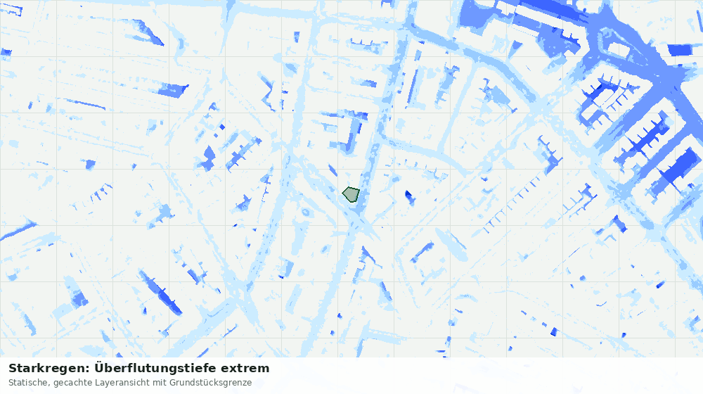 Statische Kartenansicht: Starkregen: Überflutungstiefe extrem