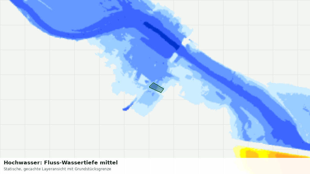 Statische Kartenansicht: Hochwasser: Fluss-Wassertiefe mittel