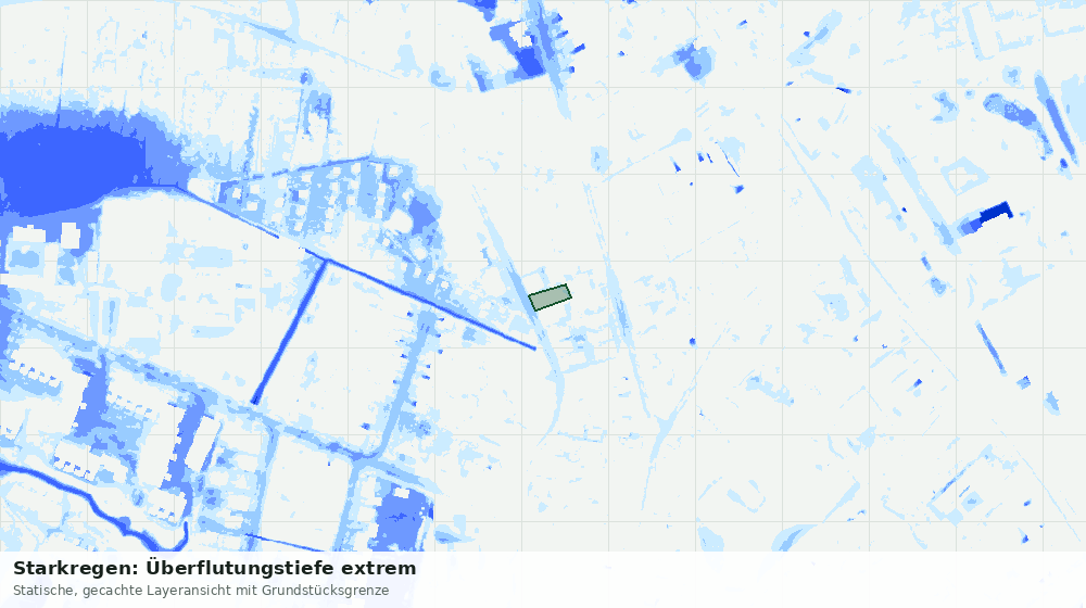 Statische Kartenansicht: Starkregen: Überflutungstiefe extrem