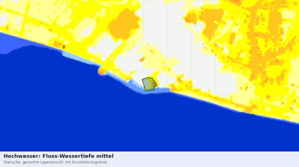 Statische Kartenansicht: Hochwasser: Fluss-Wassertiefe mittel