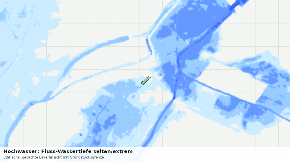 Statische Kartenansicht: Hochwasser: Fluss-Wassertiefe selten/extrem