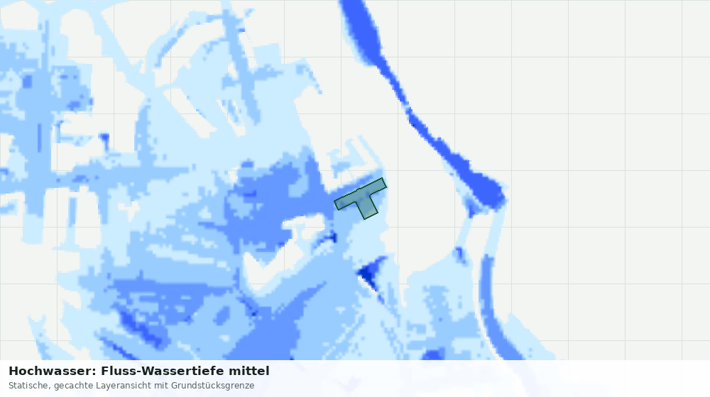 Statische Kartenansicht: Hochwasser: Fluss-Wassertiefe mittel