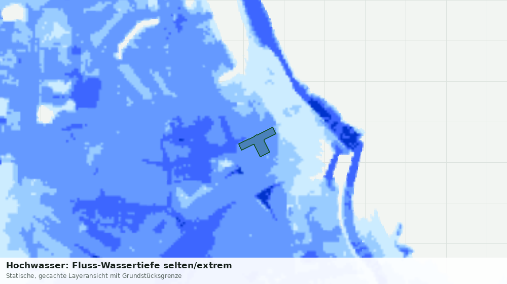 Statische Kartenansicht: Hochwasser: Fluss-Wassertiefe selten/extrem