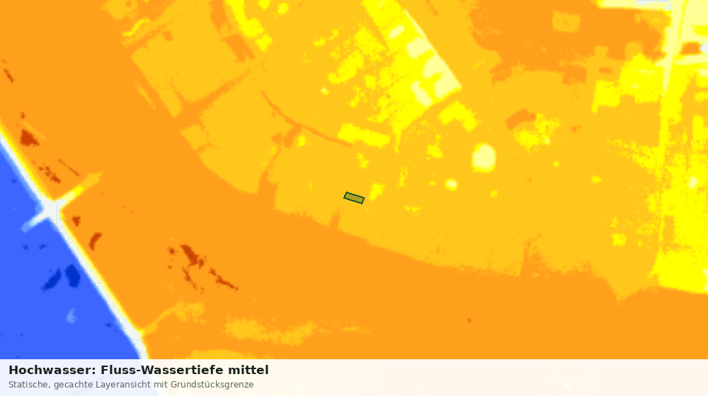 Statische Kartenansicht: Hochwasser: Fluss-Wassertiefe mittel