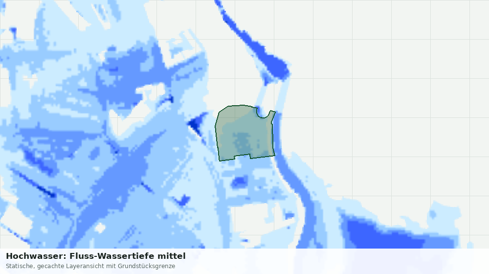 Statische Kartenansicht: Hochwasser: Fluss-Wassertiefe mittel