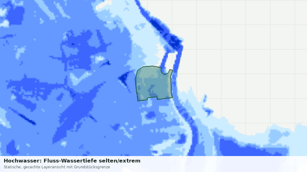 Statische Kartenansicht: Hochwasser: Fluss-Wassertiefe selten/extrem